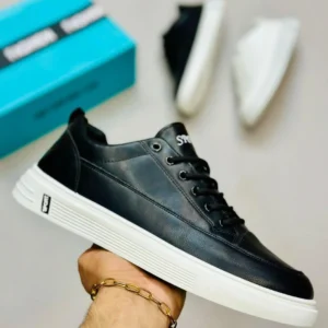 Black Rexine Casual Men’s Sneakers Size 7-12